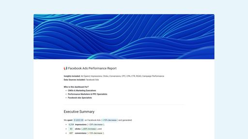 Dashboard example